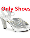 Style Matching Bag and Shoes Set Italian Women Design Shoes Matching Bag Decorated with Rhinestone Luxury Pumps Women