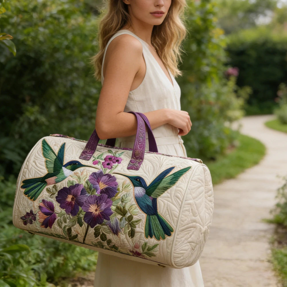 Trending Vintage 3D Quilted Travel Bag Cardinal Bird Floral Printed  Durable Weekend Gym Trip Beach Bag Carry on Tote for Women