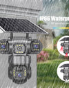 Solar Camera 4G Sim Outdoor 3 Lens 3 Screen 10X Zoom PIR Human Detect Cameras Waterproof Night Vision CCTV Security Protection