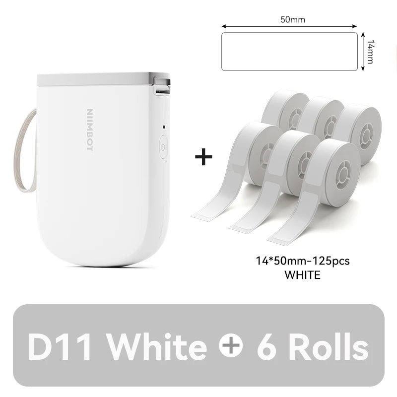 D11 Mini Label Printer 300DPI, Bluetooth Wireless Inkless Sticker Maker, Portable Label Machine for Name Tags, Kitchen & Home