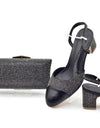 Silver Shoe and Bag Set for Party in Women Shoes and Bags Set for Women Italian African Women Wedding Shoes with Rhinestone