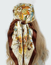 Retro Women Silk Scarf Bandanna Fashion Bohemian Pattern Square Hijab Lady Wrap Headband foulard muffler