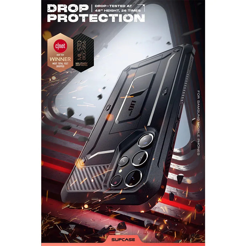 For Samsung Galaxy S22 Ultra Case 2022 UB Pro Full-Body Dual Layer Rugged Belt-Clip Case with Built-in Screen Protector