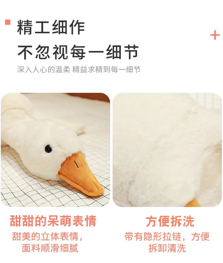50-160cm Big White Goose Plush Toy Giant Duck Doll Soft Stuffed Animal Goose Sleeping Pillow Sofa Cushion Birthday Gift for Kids