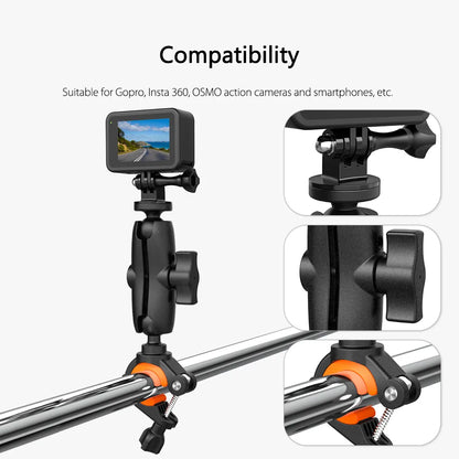 for Gopro Accessories Handlebar Mount with 360 Degree Rotation Adjustable Clamp Holder for Gopro DJI Insta360 Smartphones