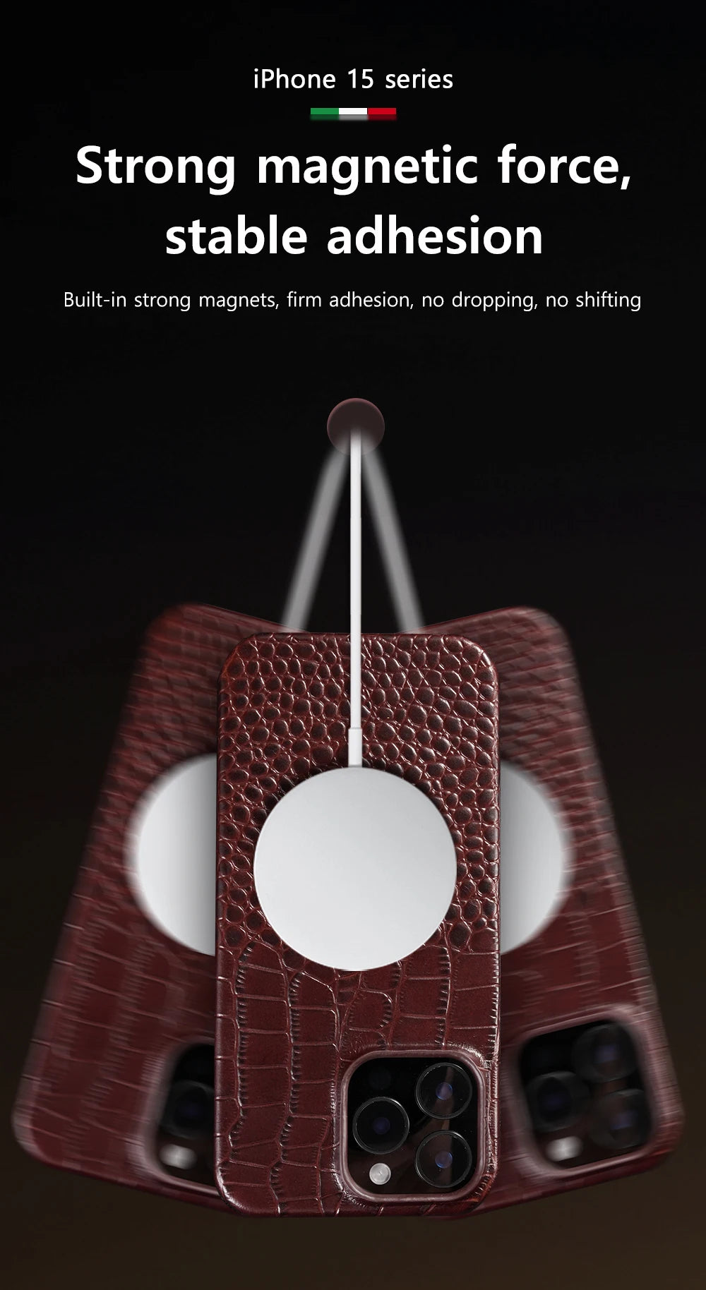 for Magsafe Case for iPhone 15 16 Pro Max Promax 16Pro 15Pro Natural Cowhide Leather  Protector Luxury Phone Back Cover