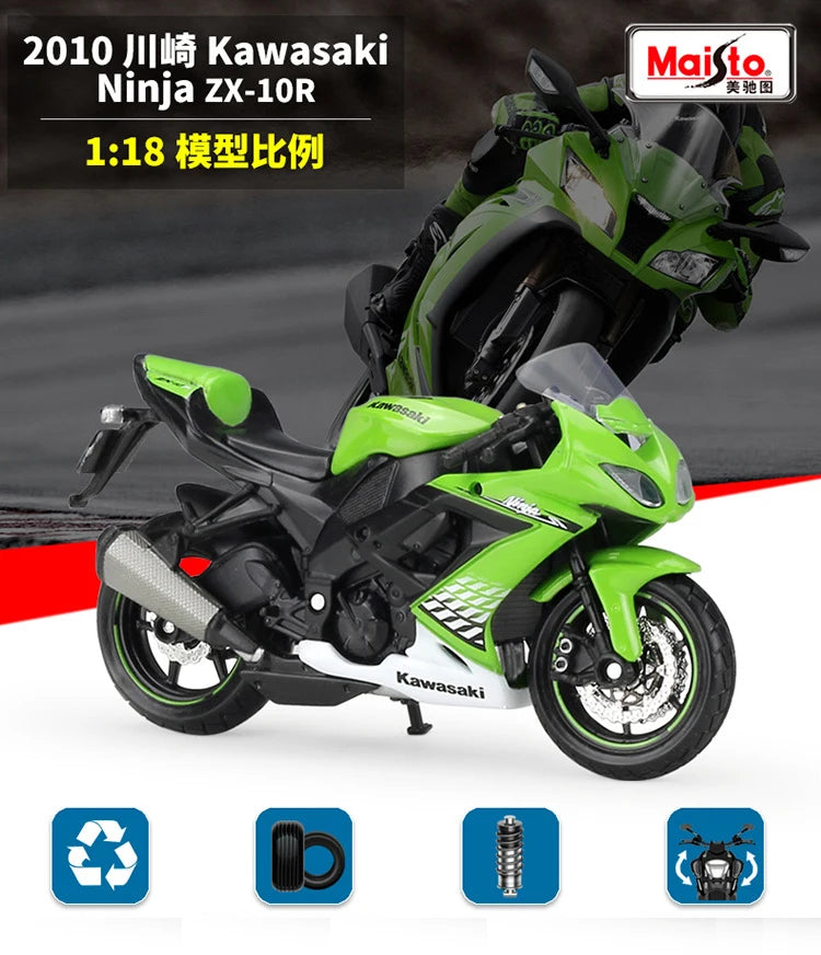 1 18 Scale Kawasaki Ninja ZX10R Diecast Motorcycle Model