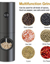 2Pcs Electric Salt And Pepper Grinder With Adjustable Coarseness Refillable Mill Battery Powered Kitchen Automatic Gadget