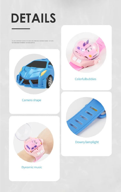 Children's Watch Remote Control Car Electric Alloy Mini Watch Car Parent Child Interaction 2.4G Remote Control Racing Toy Gift