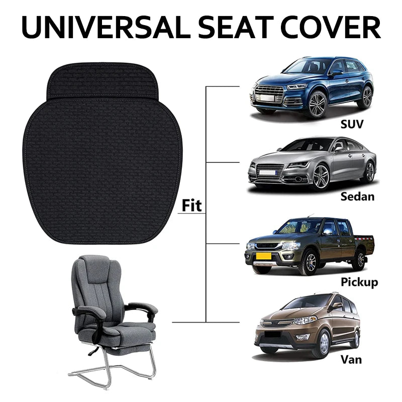 Karcle Car Seat Cover Full Set Front Rear Linen Car Cushion Breathable Universal Seat Pad Auto Protector Mat Interior Accessory