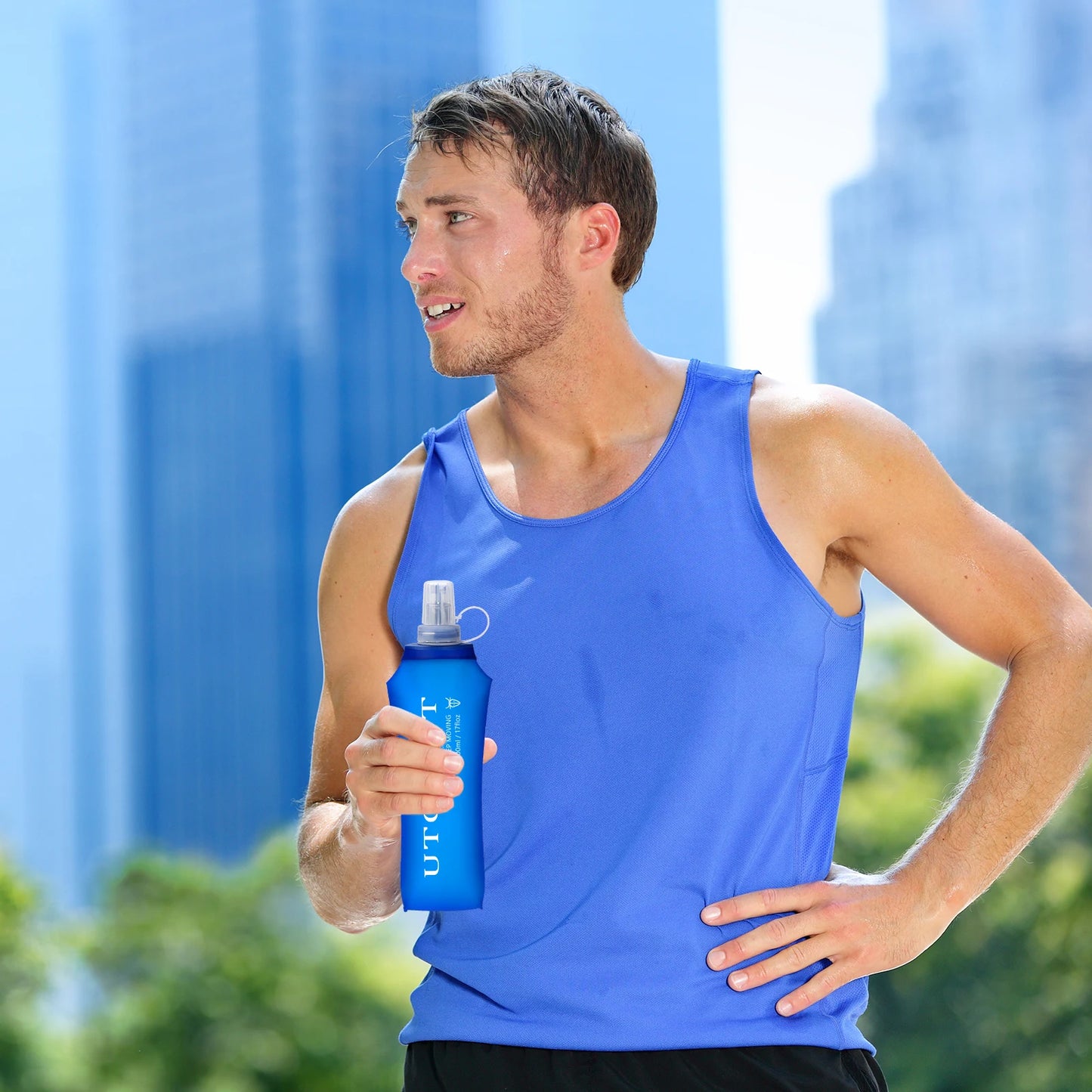 250ml 350ml 500ml Soft Flask Folding Collapsible TPU Water Bottle for Outdoor Running Hiking Cycling