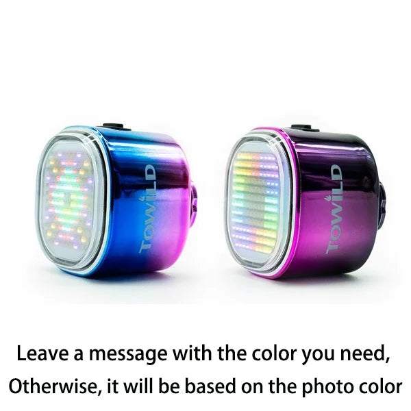Customizable Intelligent Expression Taillights 140 LED Lights Smart Braking Sensor Multiple Colors Bicycle Rear Light