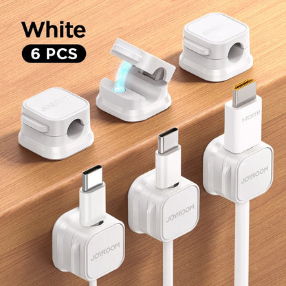 3/6 Pcs Magnetic Cable Clips Cable Smooth Adjustable Cord Holder Under Desk Cable Management Wire Keeper Cable Organizer