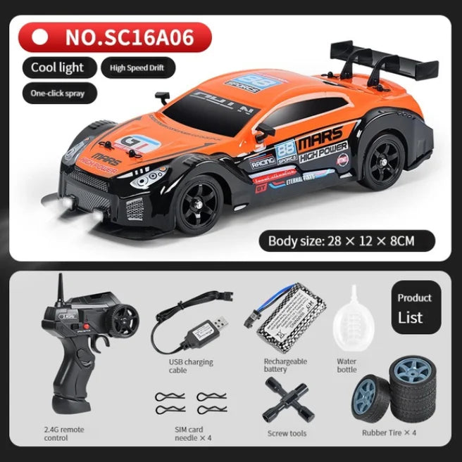 1/16 2.4G Racing Rc Cars Drift Car Mustang GTR Electric 4WD High Speed Remote Control Drift Toys for  Gifts