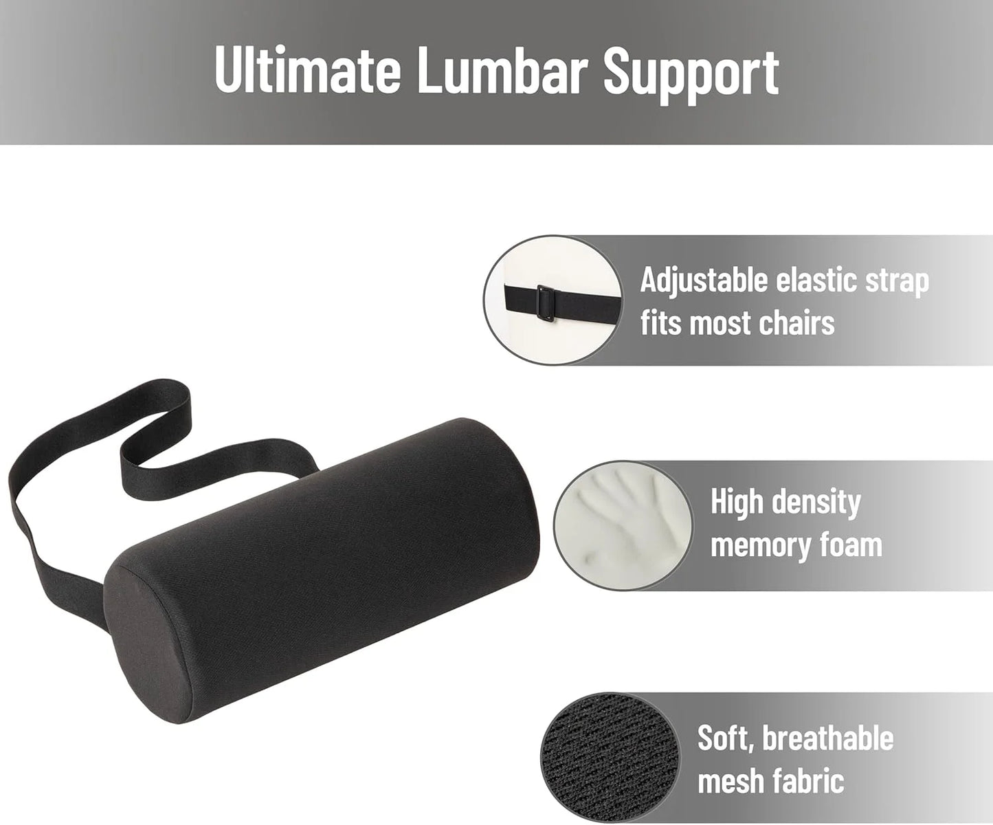 Ergonomic Back Support Cushion Waist Pillow Auto Seat Back Cushion Memory Foam Lumbar Support for Car Chair Office Accessories