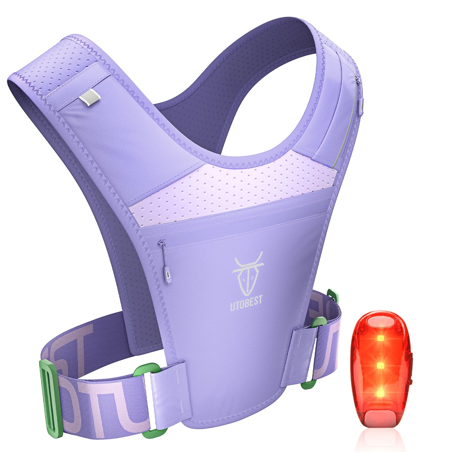 Lightweight Running Vest with Led Light Mobile Phone Bag for Training