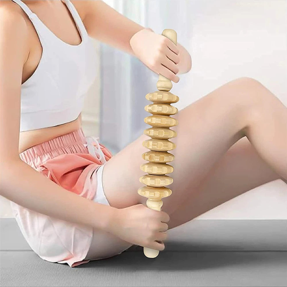 4 In 1 Wooden Therapy Massage Tools Anti Cellulite Massager Muscle Pain Relief Wooden Kit for Body Shaping & Sculpting