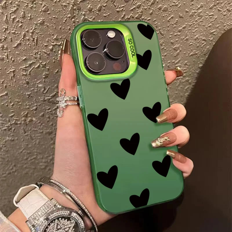 Leopard Love Balloon Pattern Silver Phone Case for iPhone 17 16 Case iPhone 14 15 Pro Max 16E Air Cover
