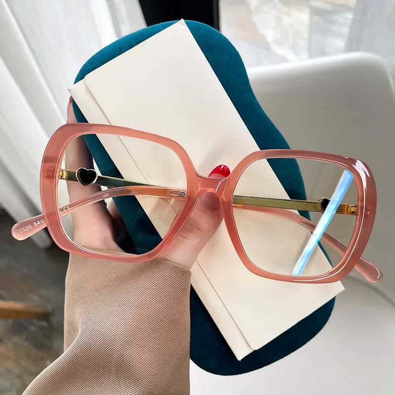 Big Size Woman Eyeglasses Ultra light TR90 White Eyewear Square Full Frame Optical Prescription Frames
