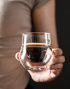 120/130ml Double-layer Glass Cup Hanging Ear Espresso Coffee Cup Anti-scalding Milk Party Brandy Wine Teacup Clear Mug