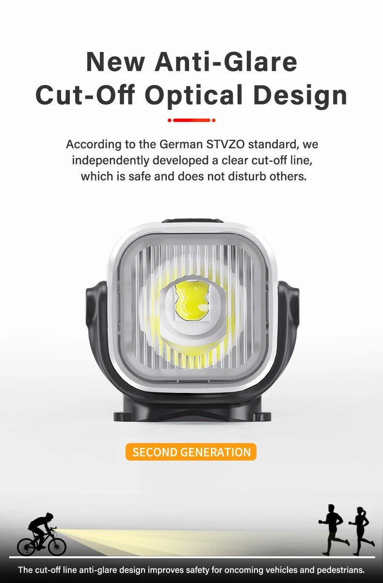 CL1200 Bicycle Light With Cut-off Line Beam 1200LM Rechargeable 5000mAh Led Bike Front Lights IPX6 MTB Cycling Headlights