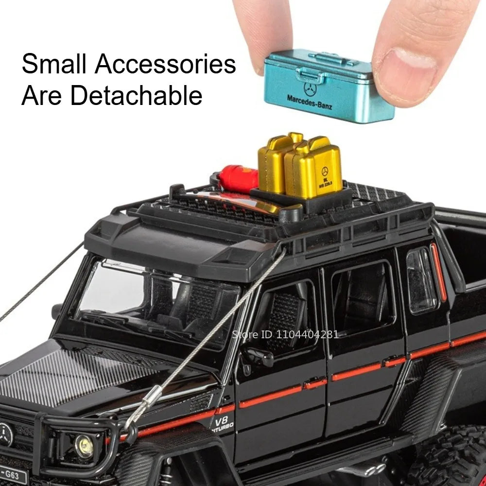 1:24 G63 G550 Diecast Alloy Miniature Model Toys Cars Sound Light Pull Back Doors Opened Off-road Vehicles Boys Birthday Present
