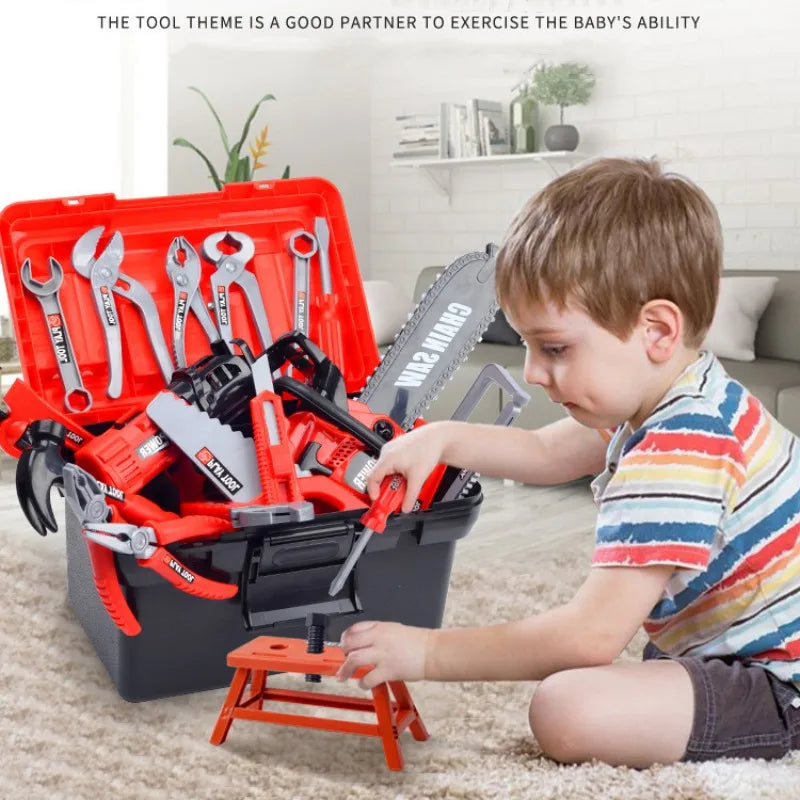 Kids Toolbox Kit Educational Toys Simulation Repair Tools Toys Drill Plastic Game Learning Engineering Puzzle Toys Gifts For Boy