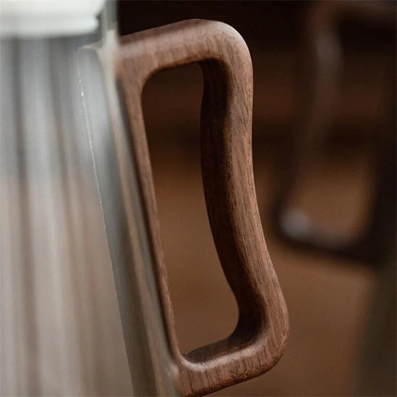 Large Capacity 2000ML Glass Cold Water Jug Heat Resistant Water Pot With Wooden Handle Filter Lid Juice Glass Pitcher Bottle