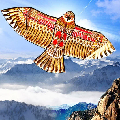 1.1m Eagle Kite with 30 Meter Kite Line Large Eagle Flying Bird Kites Children Gift Family Trips Garden Outdoor Sports DIY Toy