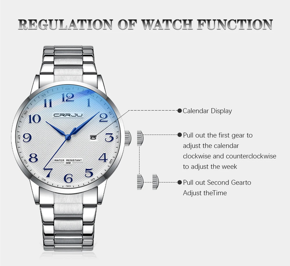 New Fashion Men's Watches Stainless Steel Top Brand Luxury Waterproof Men Quartz Wristwatches Relogio Masculino