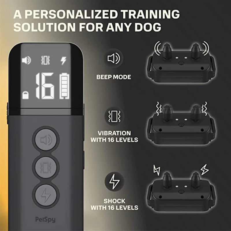 Dog Training Electric Collar Waterproof Rechargeable Shocker Electric Remote Control Pet Dog Anti Bark Collar Vibration