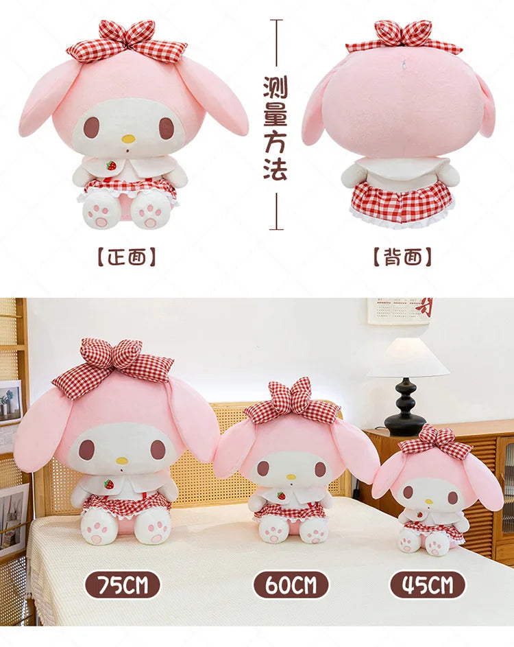 Kawaii 60cm Melody Plush Toy Sanrio Stuffed Doll Anime Soft Pillow Cute Gift Kids Birthday Xmas Plushie Stuffed Animal