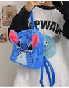 Disney Plush Backpack Ins Japanese Blue Stitch Funny Cartoon Large-Capacity Student Backpack Kindergarten Bag