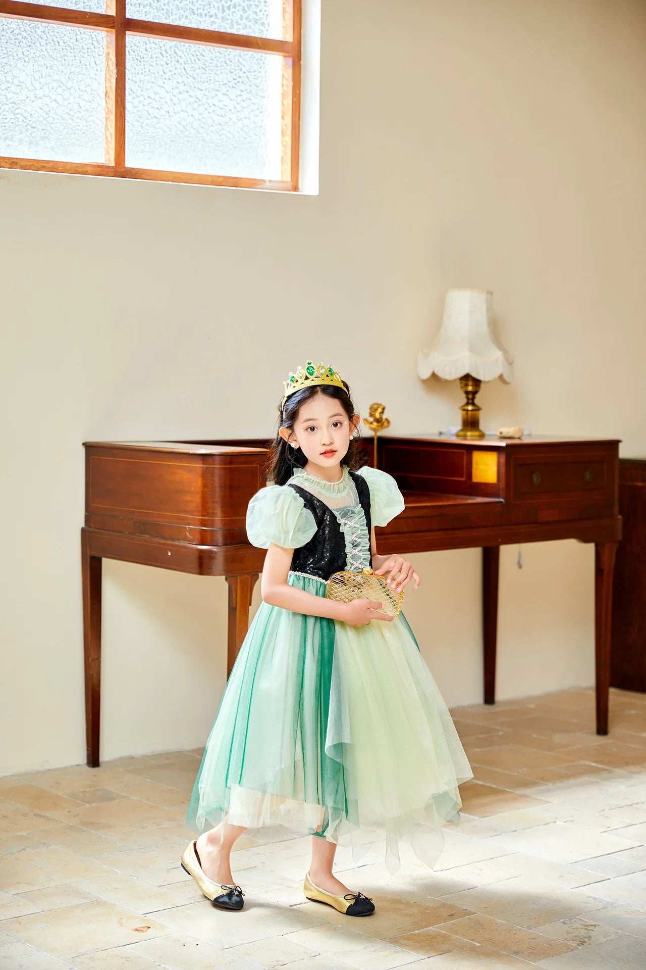 Summer New High-Quality Princess Dress - Girls Asymmetrical Tulle Skirt for Birthday & Children‘s Day