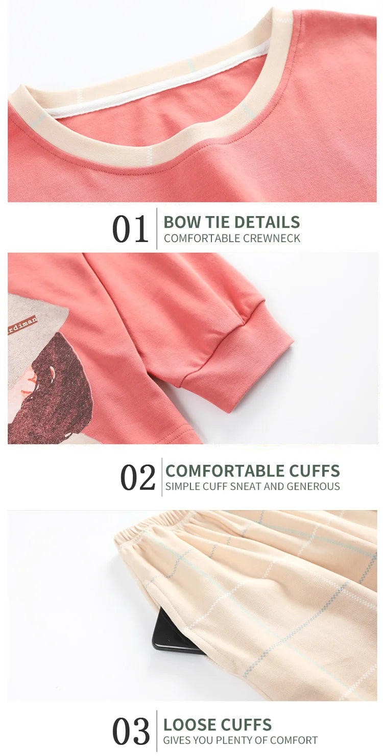 Women’s Winter Corduroy Cotton Pajama Set – Cute, Comfortable, Loose Long Sleeve Loungewear