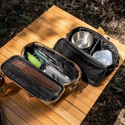 Multifunctional Outdoor Tableware Storage Bag Camping Tableware Gas Tank Portable Anti-Collision Storage Bag Picnic Bag