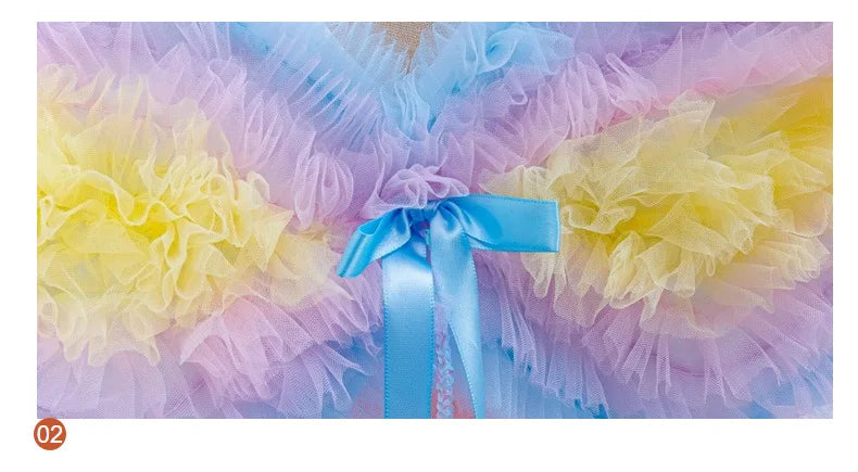 2026 New Baby Girls Princess Dress - Sleeveless Fairy Wings Tutu Gown for Birthday Party & Photoshoot