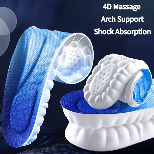 4D Massage Insole Plantar Fasciitis Insoles for Feet Arch Support Orthopedic Inserts Sports Shock Absorption Non Slip Shoe Pads