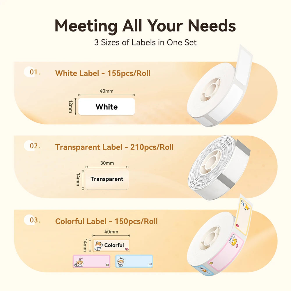 D110 Mini Thermal Label Printer, Bluetooth Portable Smart Label Maker 12–15mm, Inkless Sticker Printer for Home Office Kitchen School