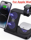 4 In 1 Wireless Charger Stand For iPhone 15 14 13 12 Samsung S23 S22 Ultra Note Galaxy Watch Foldable Fast Charging Station Dock