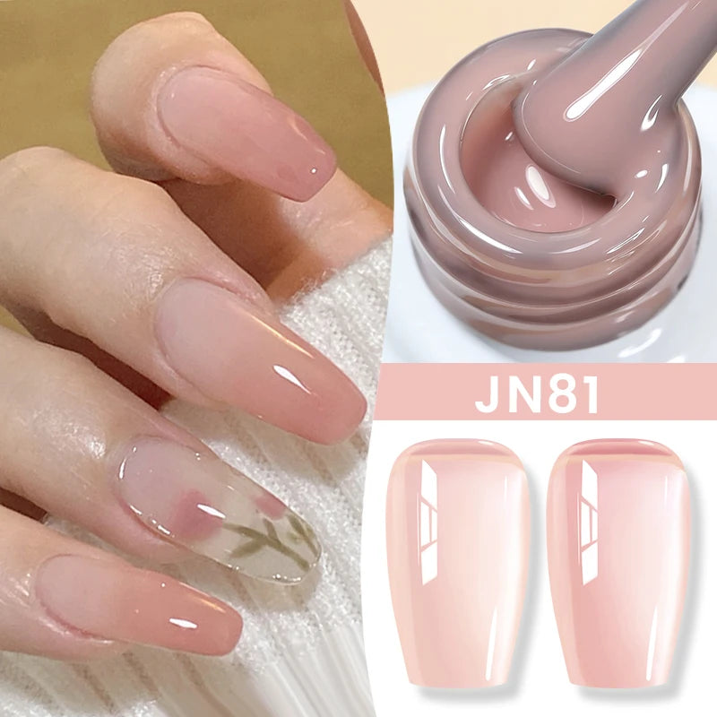10ml Jelly Nude Gel Nail Polish Autumn Amber Semi Transparent Manicure Soak off UV LED Nails Gel Varnish