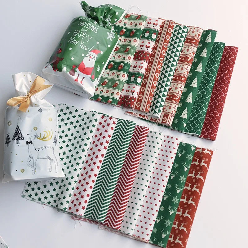 Pure Cotton Digital Printing Christmas Flower 60SManual DIY Decorate Fabric Pillow Clothes Christmas Theme Autumn and Winter New