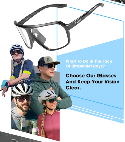 Photochromic Cycling Glasses Outdoor Casual Glasses UV400 Bicycle Glasses Men MTB Cycling Sunglasses Women Road Bike Glasses