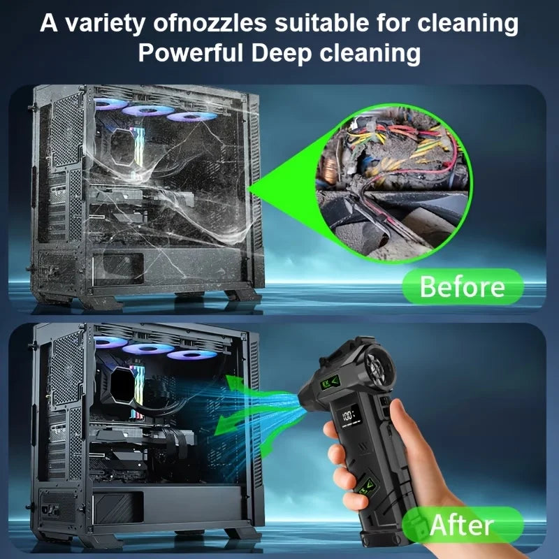 HFX-08 Turbo Fan High-speed Brushless Motor Cordless Vacuum Cleaner Snow Blower Electric Drying Function Multiple Uses