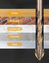 Hex Masonry Drill Bits 1/4 Shank Titanium Steel Metal Cross Drill For Glass Ceramic Concrete Brick Hard Drill Bit Tool