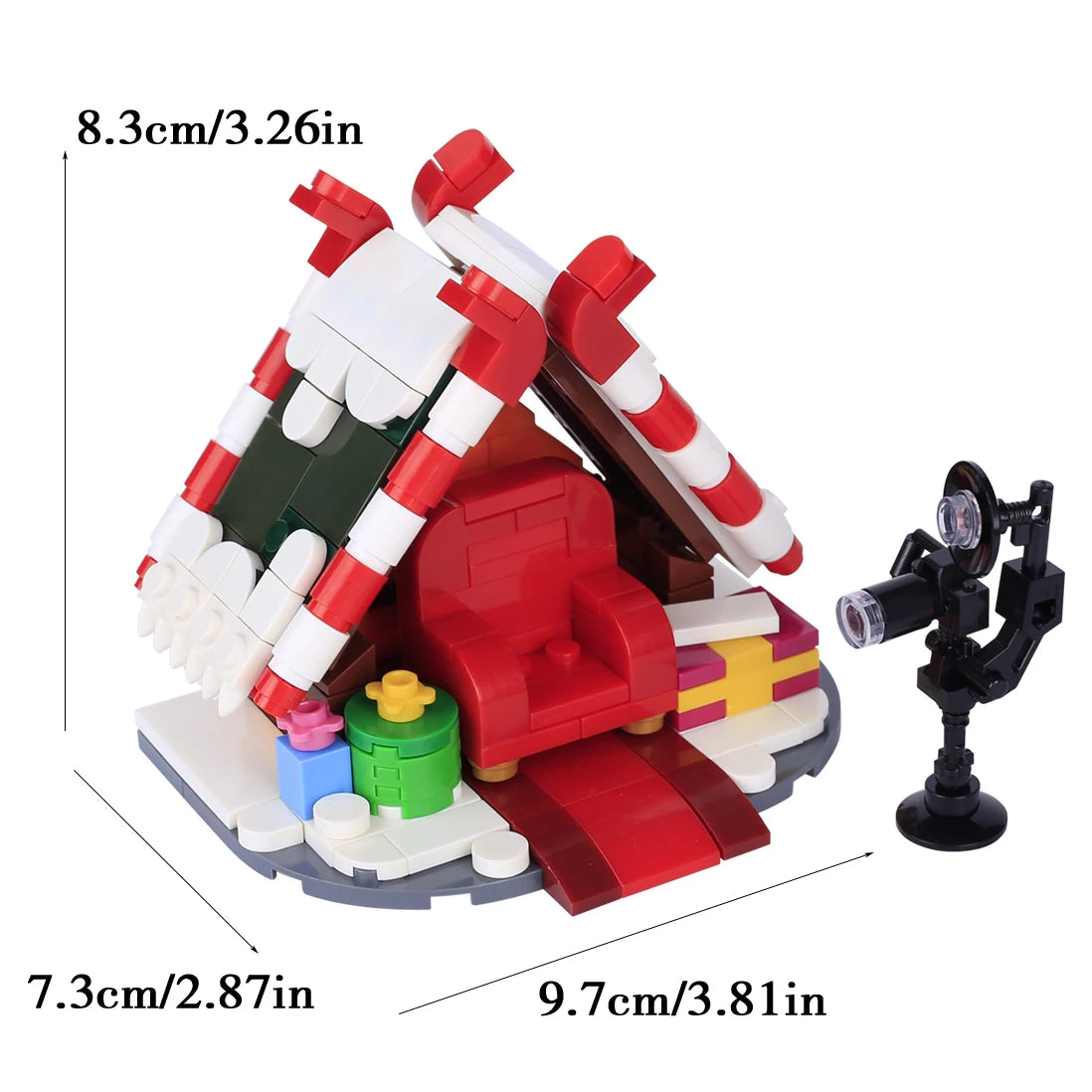 Christmas Village House Building Blocks Sleigh Reindeer Tree Present Car Wreath Fireplace Gingerbread Man Bricks Toys  Gift