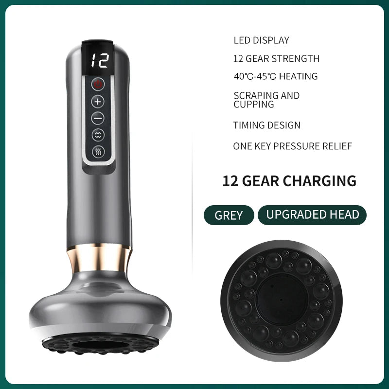 Electric Cupping Massager Vacuum Suction Cup GuaSha Anti Cellulite Beauty Health Scraping Infrared Heat Slimming Massage