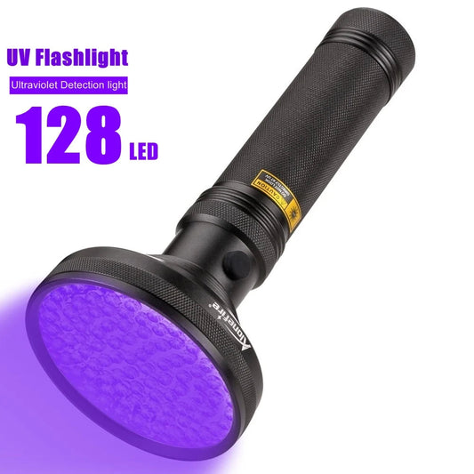 128 LED 395nm UV Blacklight Flashlight