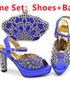 Style Matching Bag and Shoes Set Italian Women Design Shoes Matching Bag Decorated with Rhinestone Luxury Pumps Women
