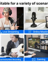 USB Condenser Recording Microphone BY-CM5 Tabletop Real-Time Studio Video Mic for PC iPhone Youtube Livestream Game Podcast